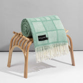Evening Tales - Pure New Wool Blanket - Mosaic Mint Green